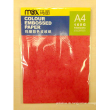A4 160GSM gefärbtes geprägtes Papier Leder Board für bindende Abdeckung